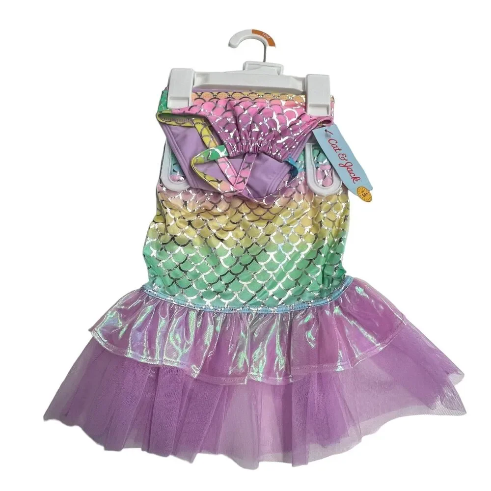 3 Pc. Cat & Jack Size 9M‎ Bikini Top and Bottoms and Mermaid Skirt UPF 50+ NWT